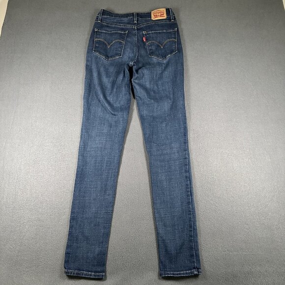 Levis 721 High Rise Skinny Jeans Womens 28 Blue Stretch Denim Slim Fit 28x32 - Picture 11 of 14